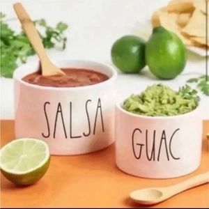 Rae Dunn salsa and guacamole bowls